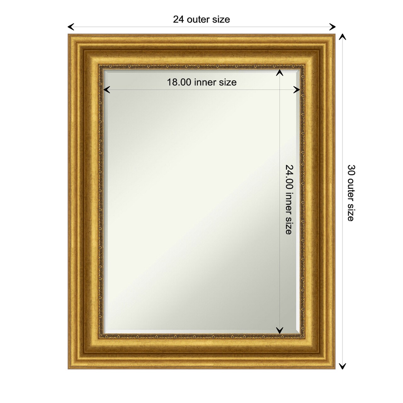 Petite Bevel Wall Mirror, Parlor Frame